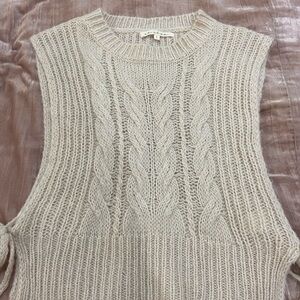 Elegant Cream Cable Knit Sweater Vest